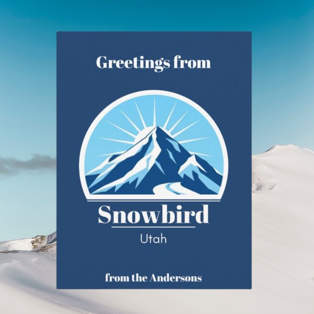 Snowbird Utah ski vacation blue Postcard (Creator Uploaded)