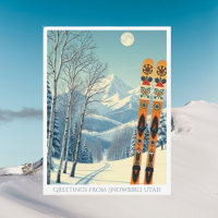 Snowbird  Utah ski vacation retro Postcard