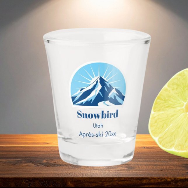 Snowbird utah USA après-ski souvenir Shot Glass (Creator Uploaded)