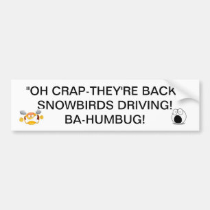 SNOWBIRDS BACK DRIVING THERE GOES THE ROADS BUMPER STICKER