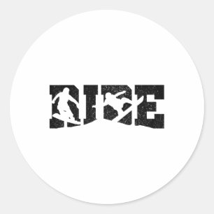 Snowboad Gifts And Apparel Co. Men's Snowboarding Classic Round Sticker