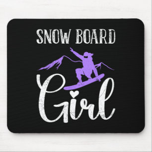 Snowboader Snow Board Girl Funny Girl Snowboarding Mouse Mat