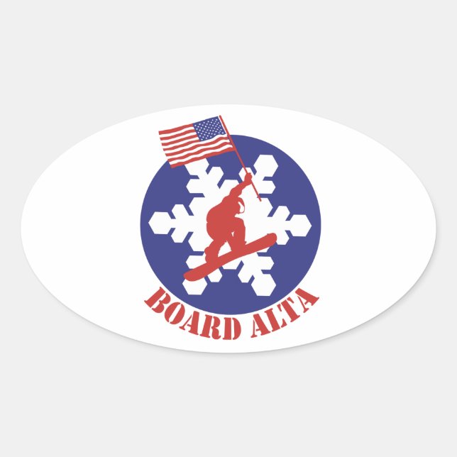 Snowboard Alta Oval Sticker (Front)