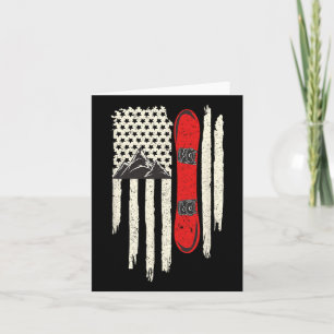 Snowboard American Flag Winter Sports Alpine Snowb Card