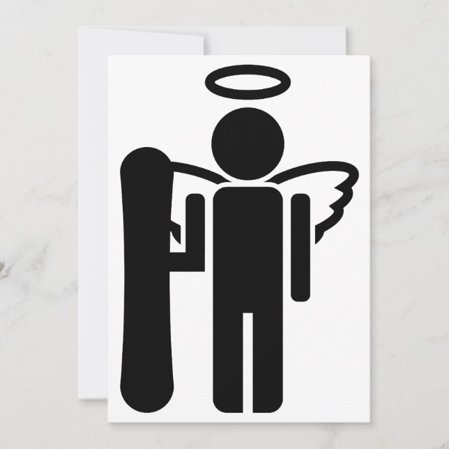 snowboard angel invitation (Front)