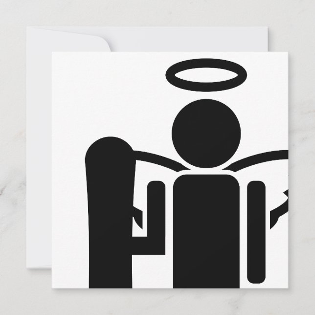 snowboard angel invitation (Front)