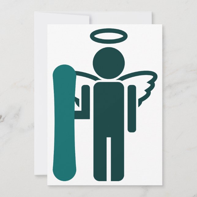 snowboard angel invitation (Front)
