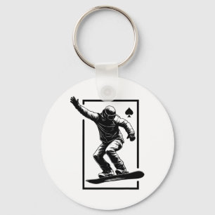 Snowboard Art Snowboarding Art Graphic Streetwear Key Ring