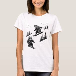 Snowboard Bears, Funny Wintersports, Ski Slope, Fu T-Shirt
