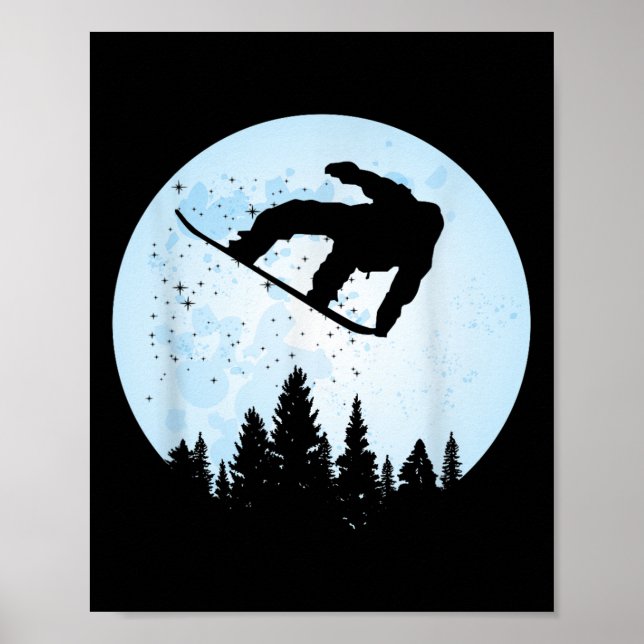 Snowboard Bigfoot Ski Funny Sasquatch Skiing  Poster (Front)