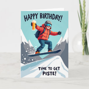 Snowboard Birthday Card