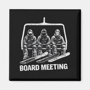 Snowboard board meeting funny ski lift skier winte magnet