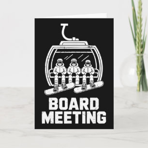 Snowboard Board Meeting Ski Lift Funny Skier For M Card