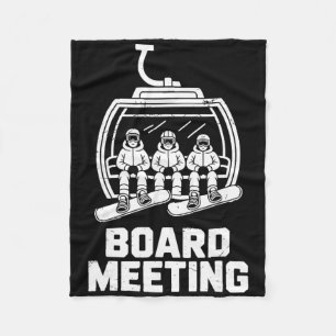 Snowboard Board Meeting Ski Lift Funny Skier For M Fleece Blanket