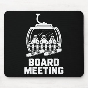 Snowboard Board Meeting Ski Lift Funny Skier For M Mouse Mat
