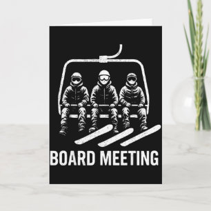 Snowboard Board Meeting Ski Lift Skier Winter Spor Card