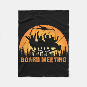 Snowboard Board Meeting Ski Lift Skier Winter Spor Fleece Blanket