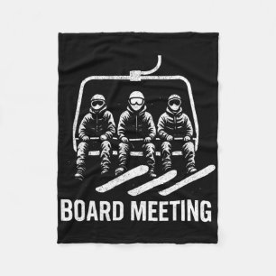 Snowboard Board Meeting Ski Lift Skier Winter Spor Fleece Blanket