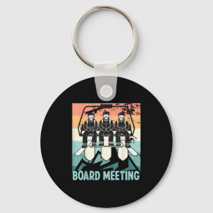 Snowboard Board Meeting Ski Lift Skier Winter Spor Key Ring
