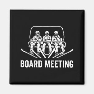 Snowboard Board Meeting Ski Lift Skier Winter Spor Magnet