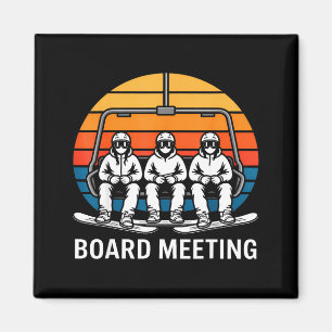 Snowboard Board Meeting Ski Lift Skier Winter Spor Magnet
