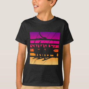 Snowboard Board Meeting Ski Lift Skier Winter Spor T-Shirt