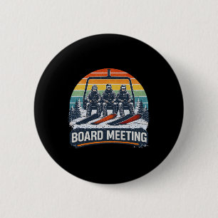 Snowboard Board Meetings Ski Lift Skier Winter Spo 6 Cm Round Badge