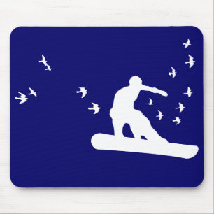 snowboard. board with birds. mouse mat