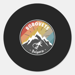 Snowboard Borovets Bulgaria Classic Round Sticker