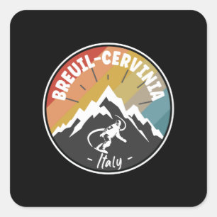 Snowboard Breuil-Cervinia Italy Square Sticker
