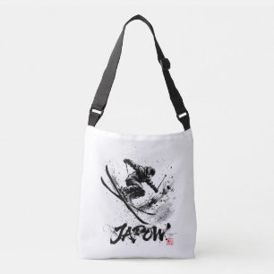 Snowboard Brush Art - Skier Slush Powder Crossbody Bag
