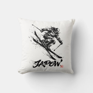 Snowboard Brush Art - Skier Women Cushion