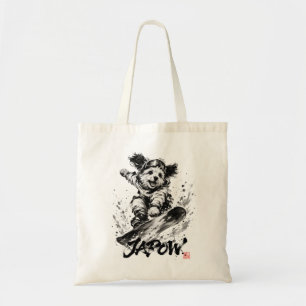 Snowboard Brush Art - Snowboarder Dog Tote Bag