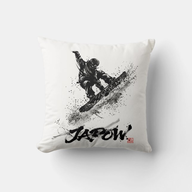 Snowboard Brush Art - Snowboarder Grab Cushion (Front)