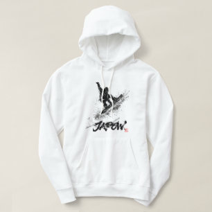Snowboard Brush Art - Snowboarder Grab Hoodie