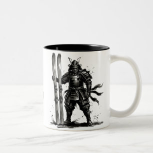 Snowboard Brush Art - Snowboarder Husky Two-Tone Coffee Mug
