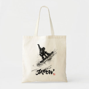 Snowboard Brush Art - Snowboarder Jump Tote Bag