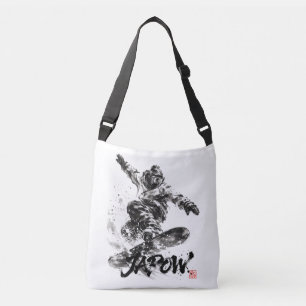 Snowboard Brush Art - Snowboarder Light Crossbody Bag