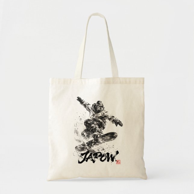 Snowboard Brush Art - Snowboarder Light Tote Bag (Front)