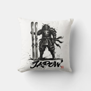 Snowboard Brush Art - Standing Samurai Ski Cushion