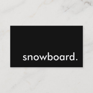 snowboard. business card