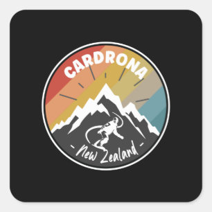 Snowboard Cardrona New Zealand Square Sticker