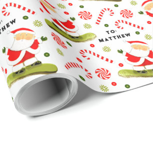 Snowboard Christmas Gift Wrapping Paper