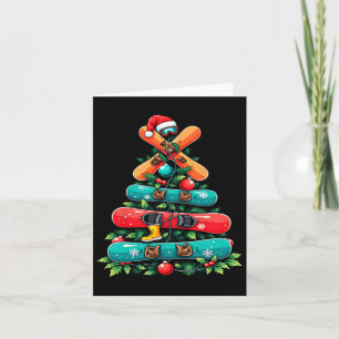 Snowboard Christmas Tree Fun Winter Holiday Card