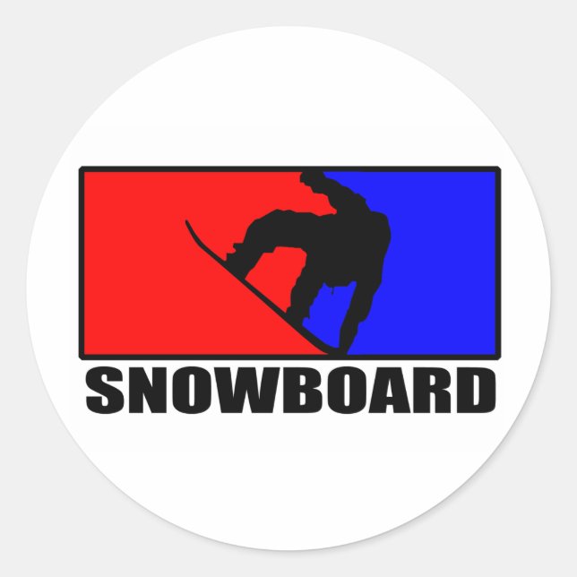 snowboard classic round sticker (Front)