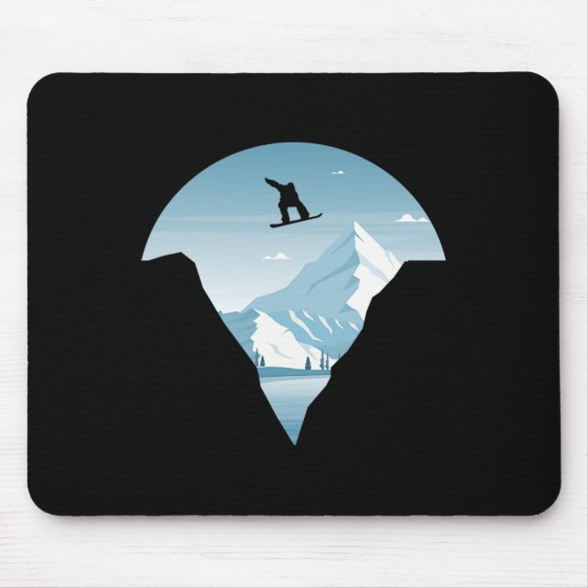 Snowboard Clothing For Snowboarders Uni-kids Black Mouse Mat (Front)