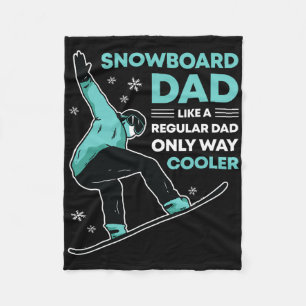 Snowboard Dad Funny Cute Winter Snowboarding Gift Fleece Blanket