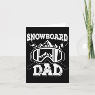 Snowboard Dad Mountain Range Snowboarding Father F Card