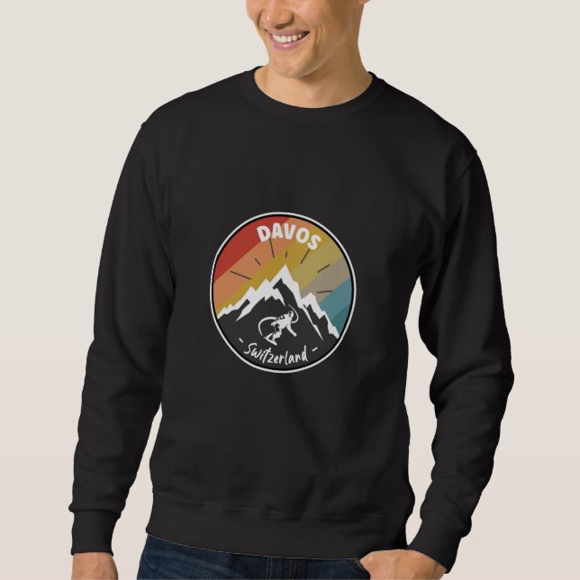 Snowboard Davos Switzerland Sweatshirt (Front)