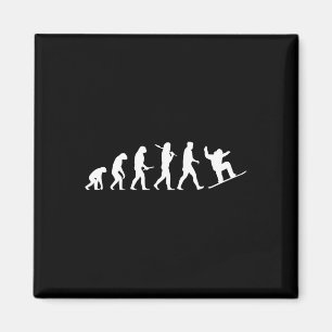 Snowboard Evolution Gift From Cavemen To A Snowboa Magnet